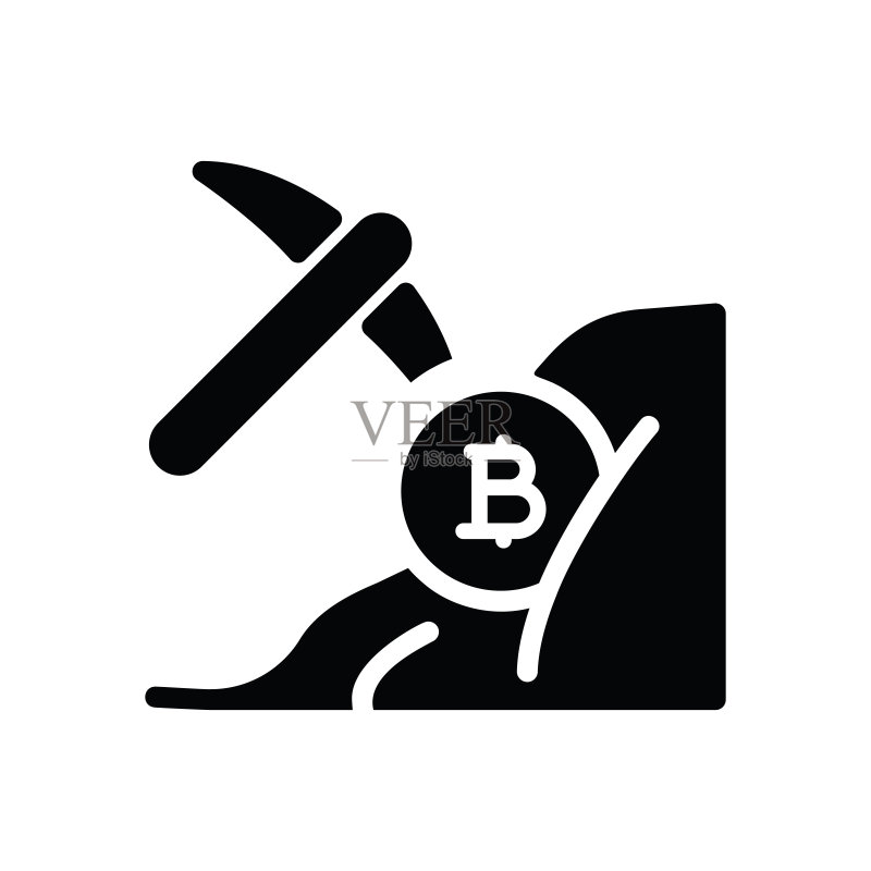 比特币挖矿 Glyph 图标图标素材