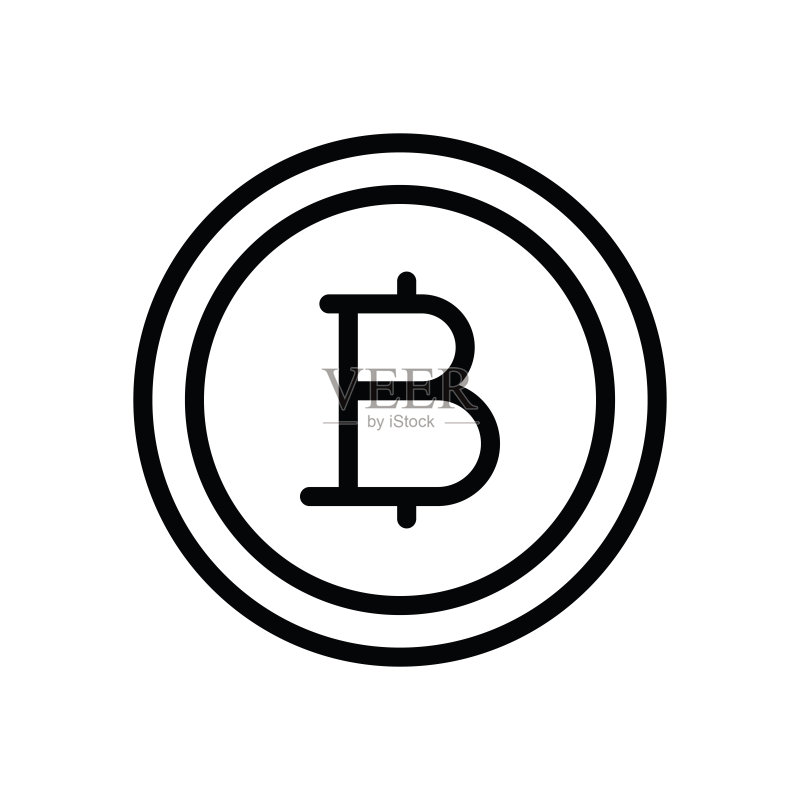 比特币线条图标图标素材