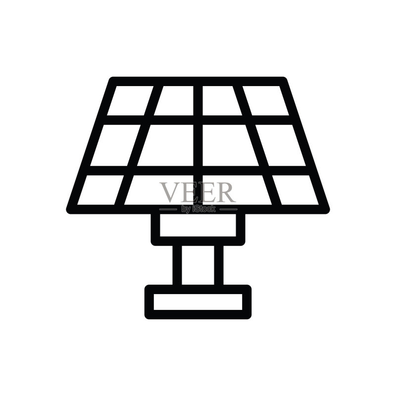 太阳能电池板线性图标图标素材