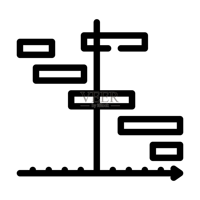 任务分离线条图标矢量图图标素材