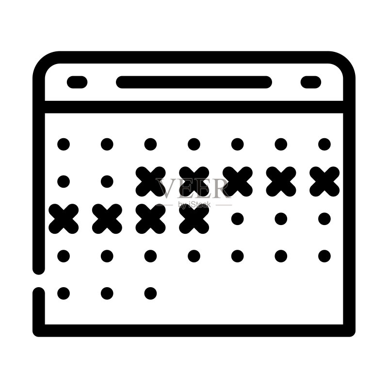日历计划线性图标矢量图图标素材