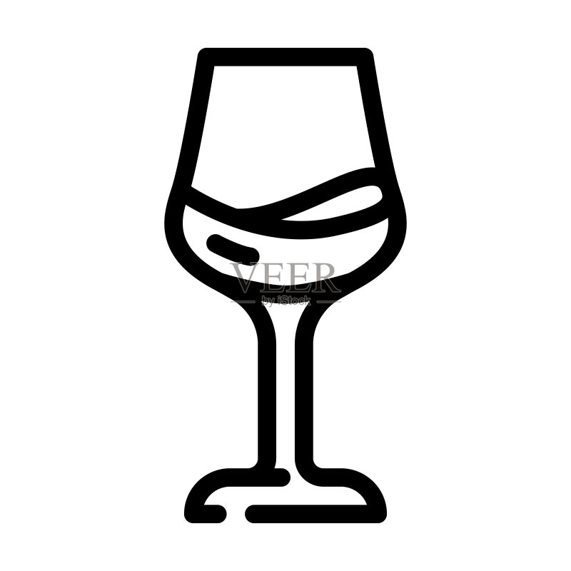葡萄酒杯线条图标矢量图图标素材