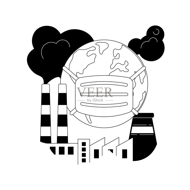 空气污染抽象概念图标素材