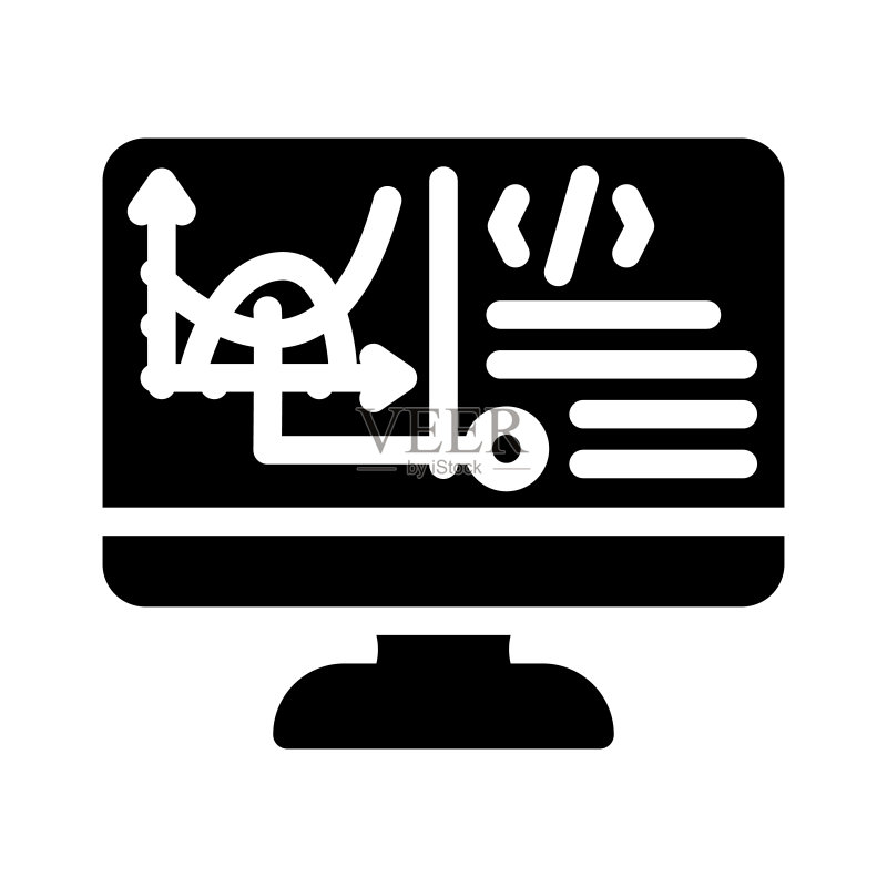 编程软件数据科学字形图标矢量插画图标素材