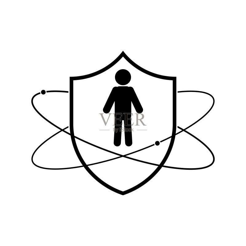 持盾男子线性盾牌图标矢量图图标素材