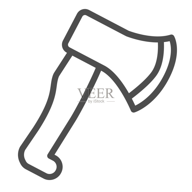 万圣节伐木斧头工具线性图标矢量素材图标素材