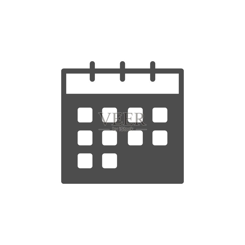 日历字形图标或日程概念图标素材