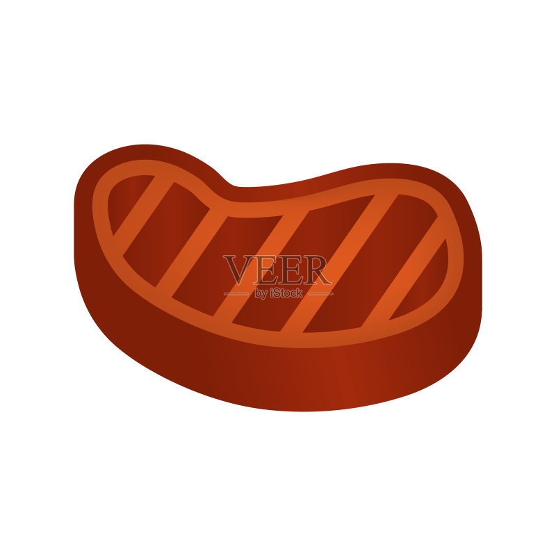 牛排图标:矢量素材,白色背景logo图标素材