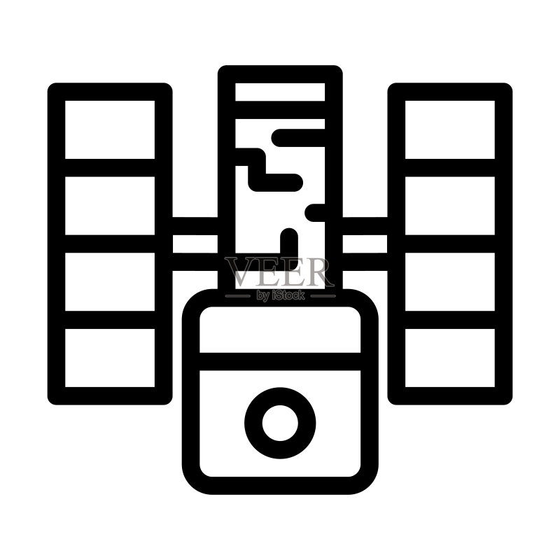 哈勃望远镜线条图标矢量图图标素材