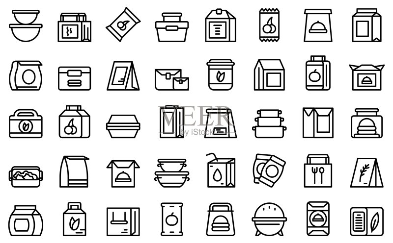 零食包图标轮廓矢量图:糖果袋图标素材
