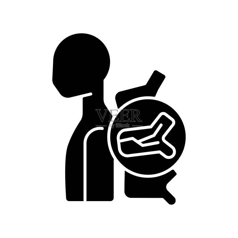 脊椎骨折黑色图标图标素材