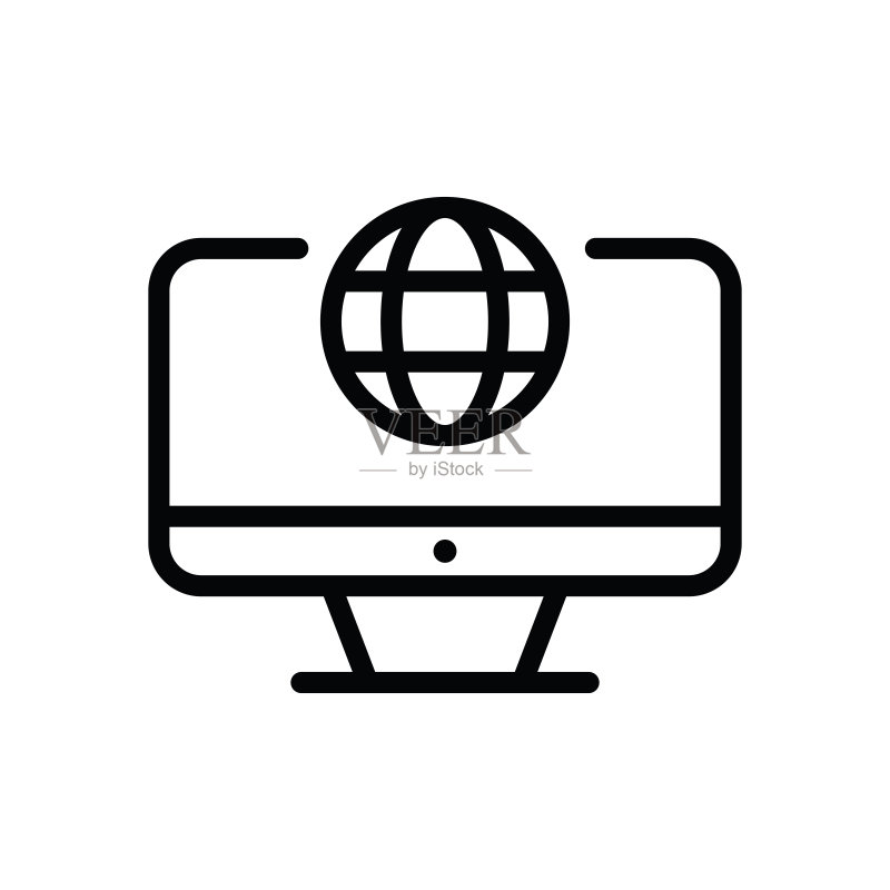 电脑网络线性图标图标素材