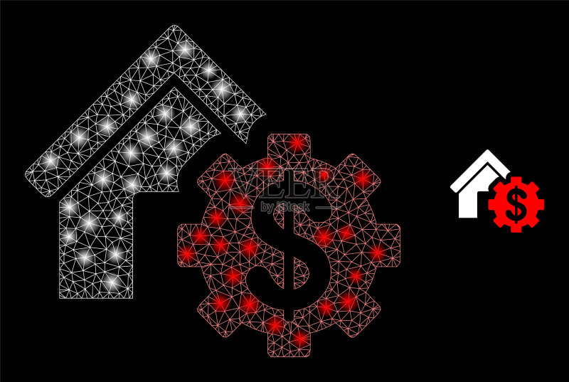 网状结构房屋金融设置图标素材