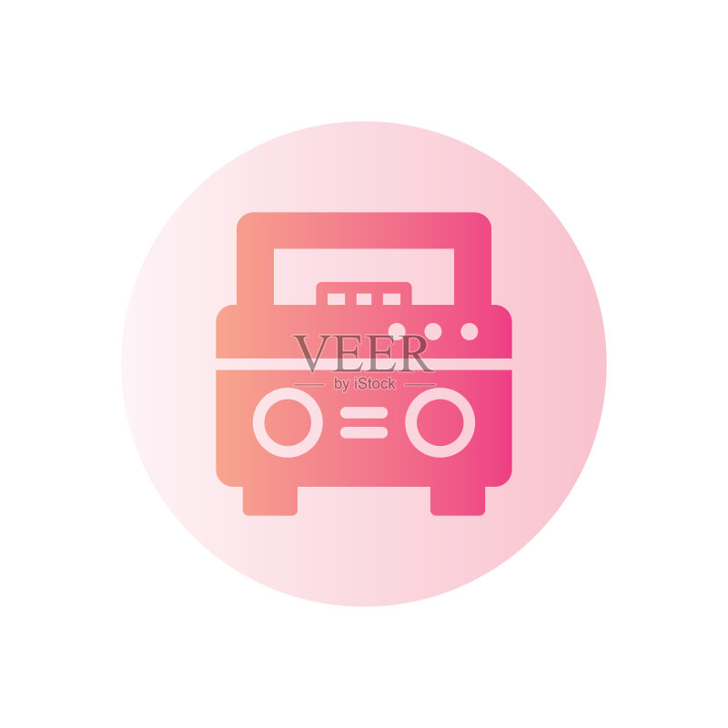 收音机渐变图标图标素材
