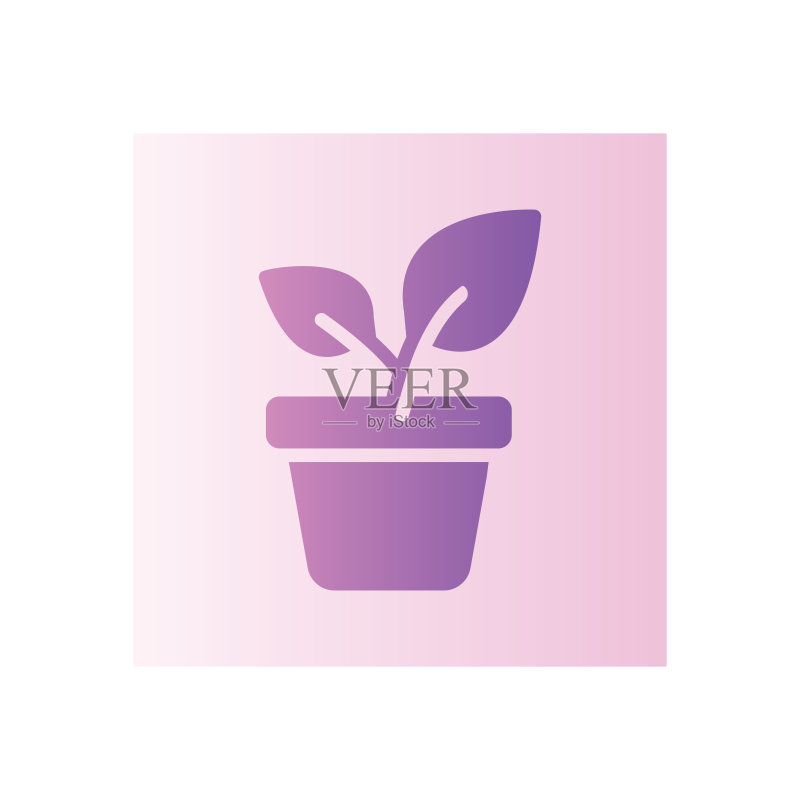 盆栽植物渐变图标图标素材