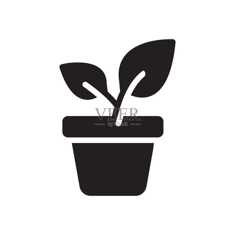 盆栽植物glyph图标图标素材