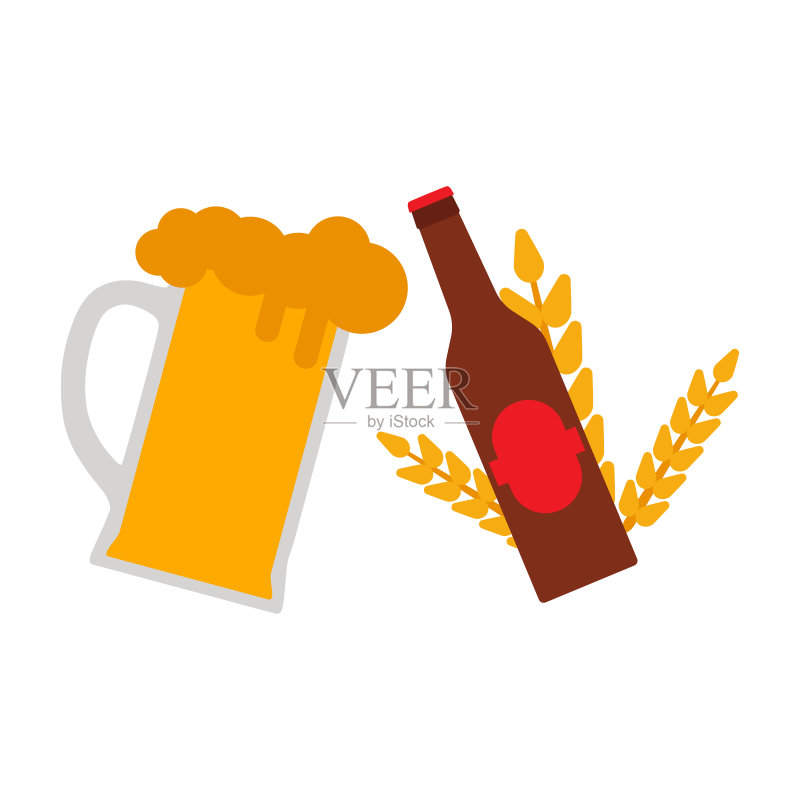 简约风格啤酒杯饮品图标素材