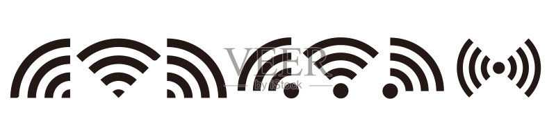 各种样式的WiFi图标,代表无线电波的多种方式图标素材