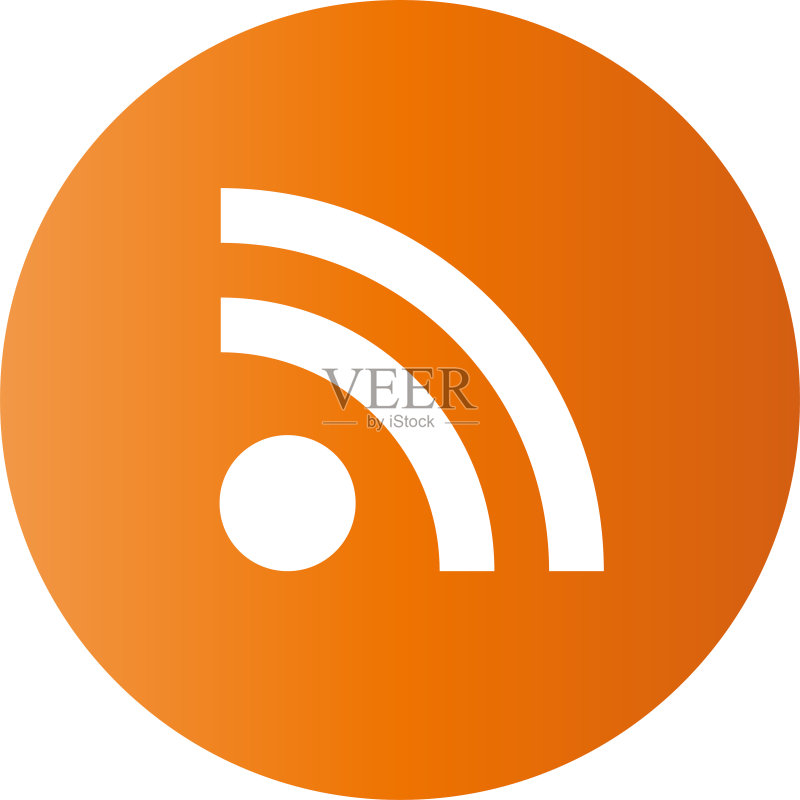 橙色RSS图标,关于RSS阅读器的按钮图标素材