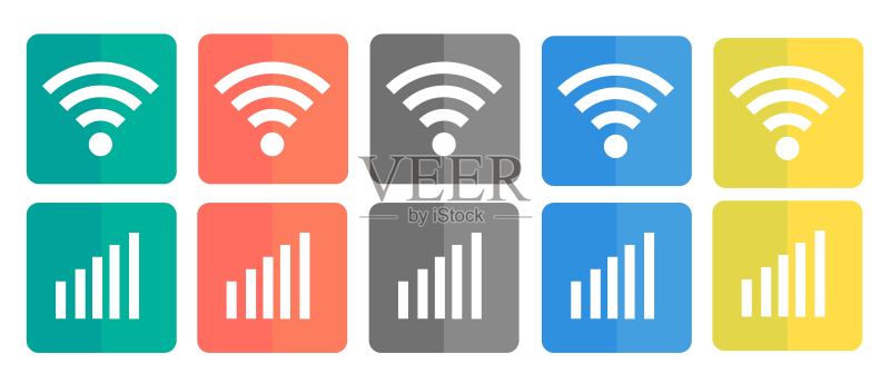 无线网络图标和连接图标套装图标素材