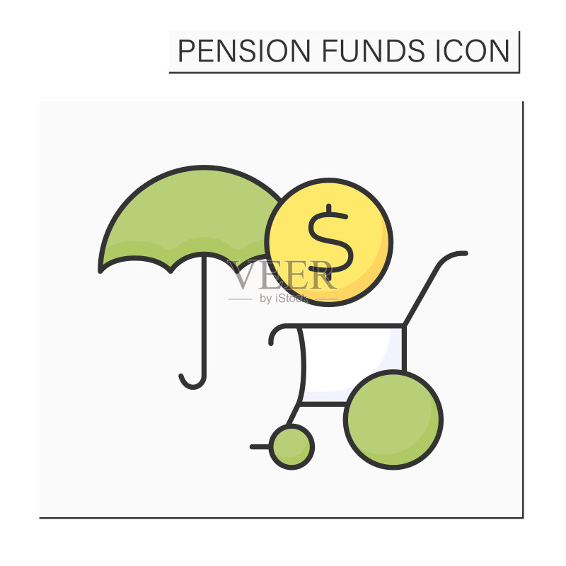 残疾抚恤金彩色图标图标素材