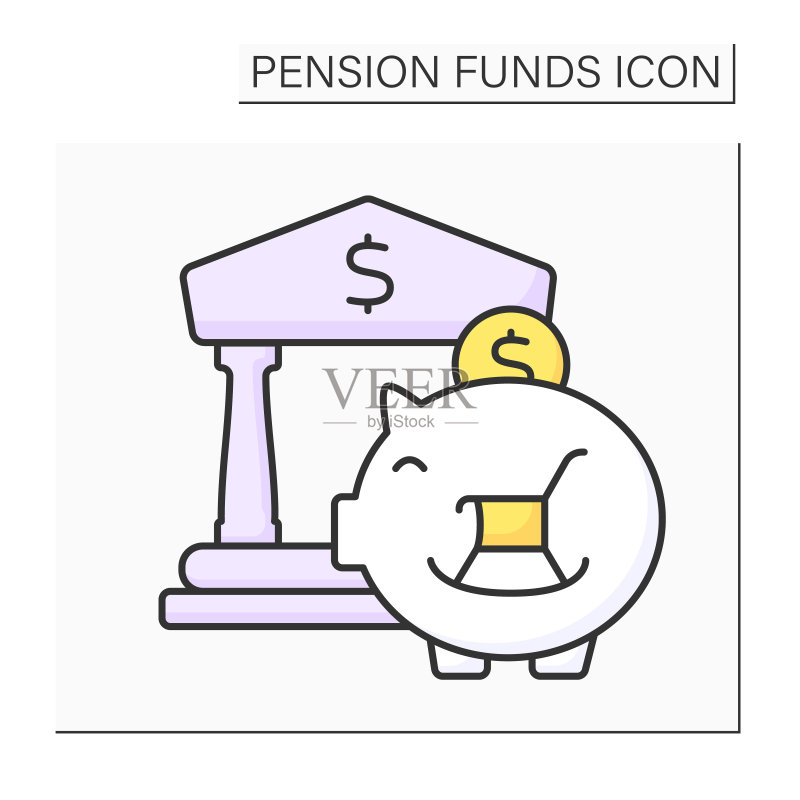 养老基金投资彩色图标图标素材