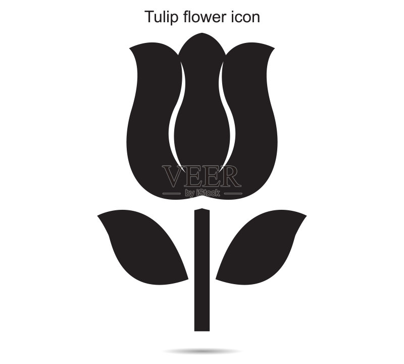 郁金香花朵图标设计矢量图图标素材