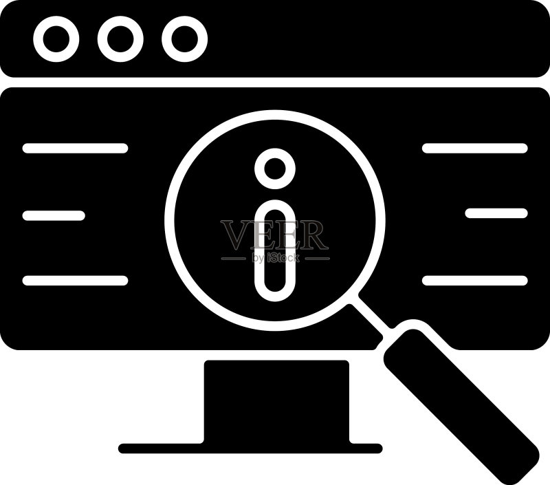在线信息检索黑色图标图标素材