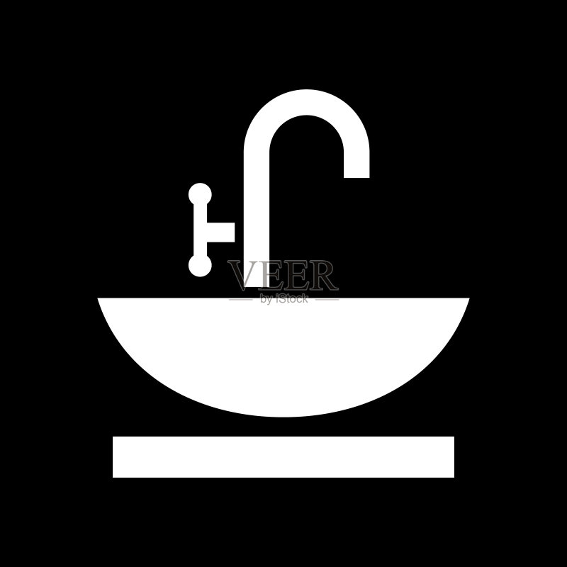 水槽图标,盆设备,模具矢量素材图标素材