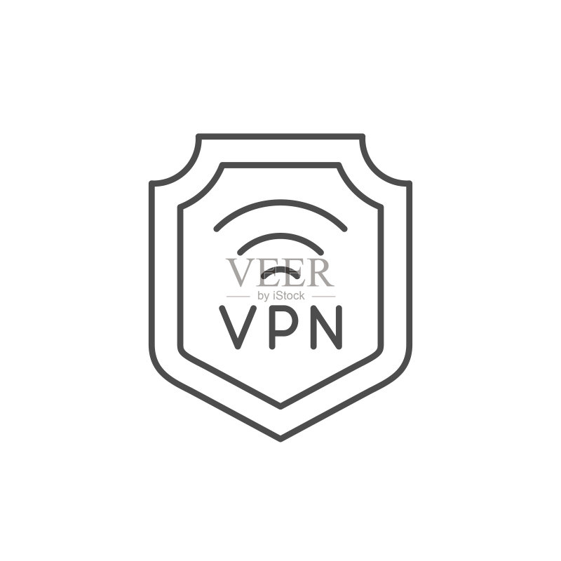 VPN安全线轮廓图标图标素材
