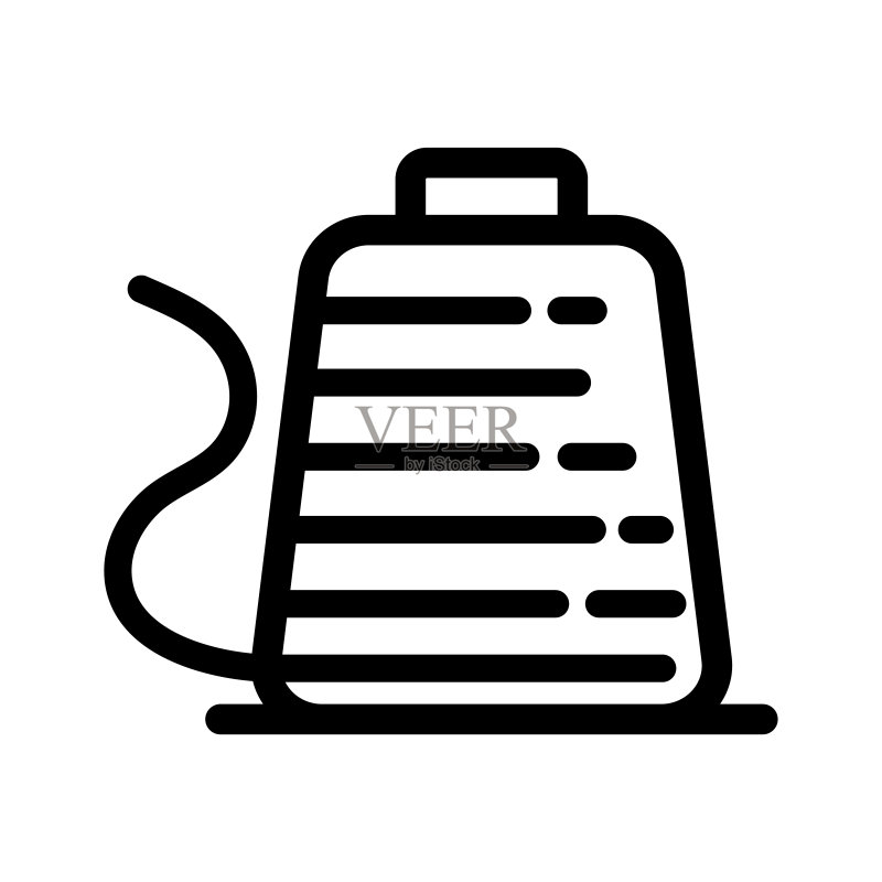 轮廓风格的线轴图标缝纫矢量图标图标素材