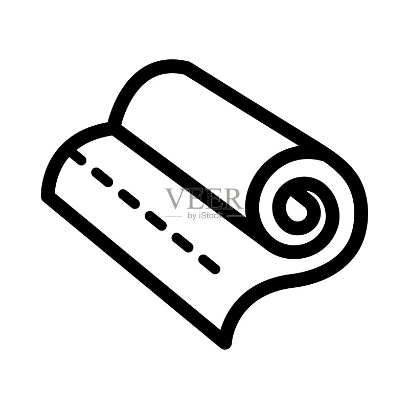 卷布轮廓图标:简单矢量图图标素材