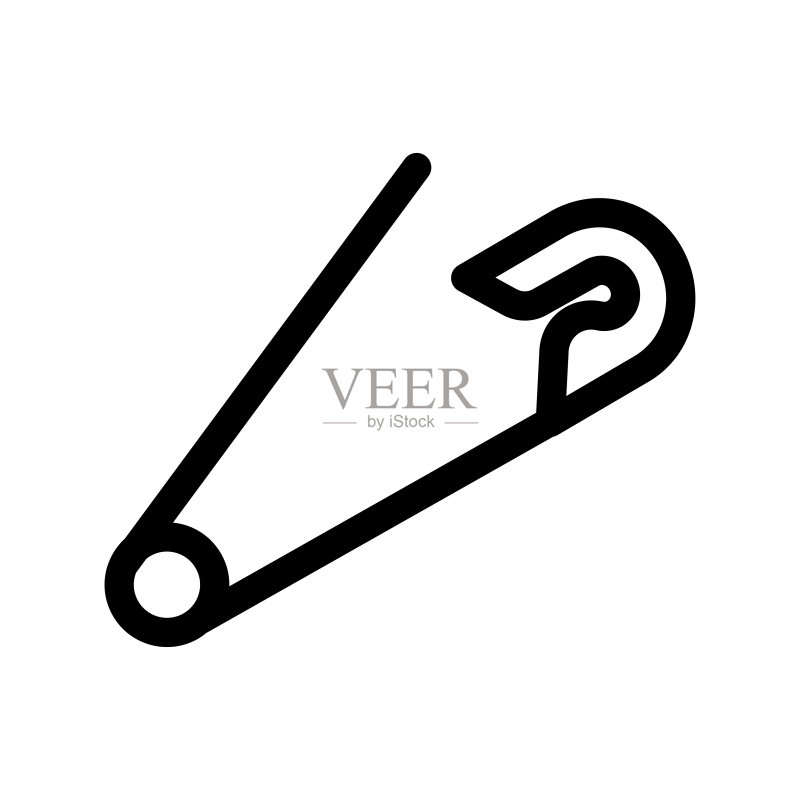 图钉线性图标:现代矢量轮廓插画图标素材