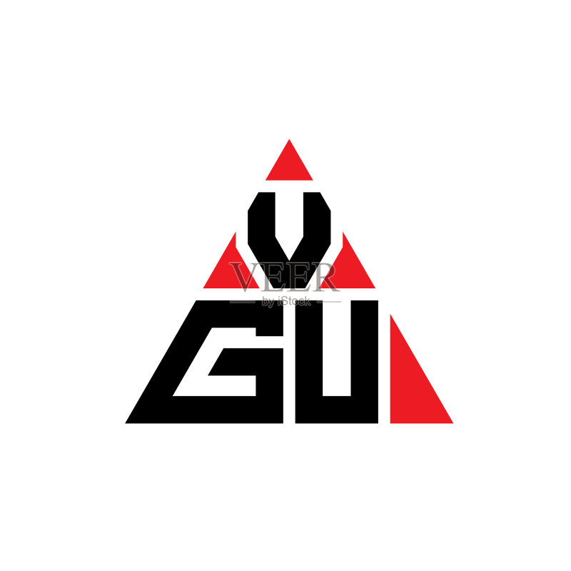 三角形VGU字母logo设计图标素材