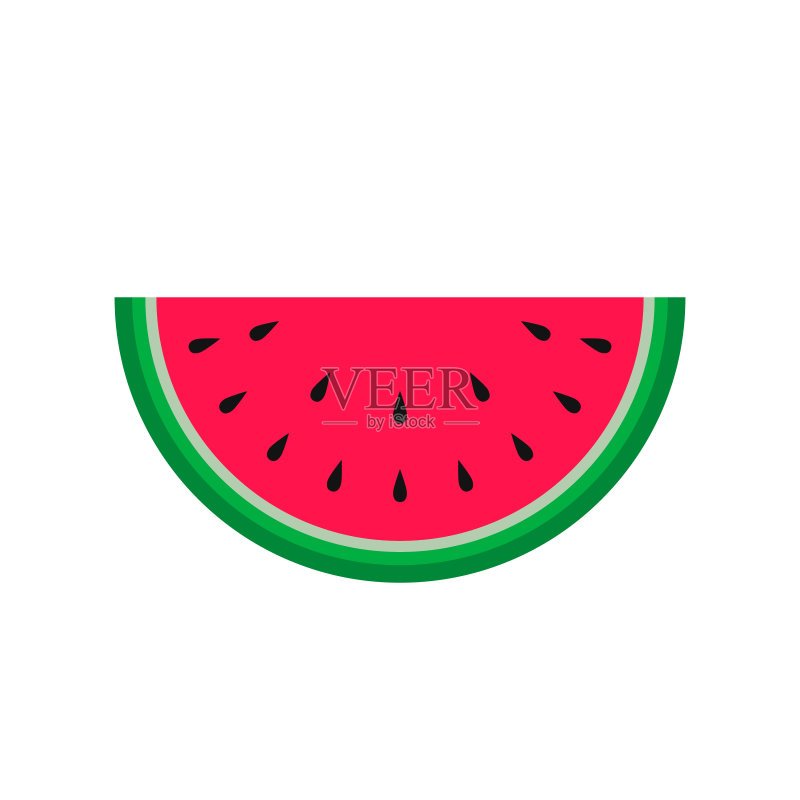 西瓜图标矢量图,新鲜西瓜切片图标素材