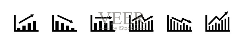 图表图标或徽标隔离符号矢量图 - 高质量黑色风格矢量图标集合图标素材