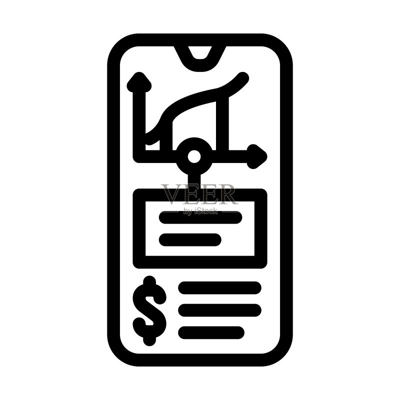 在线被动收入线性图标矢量图图标素材