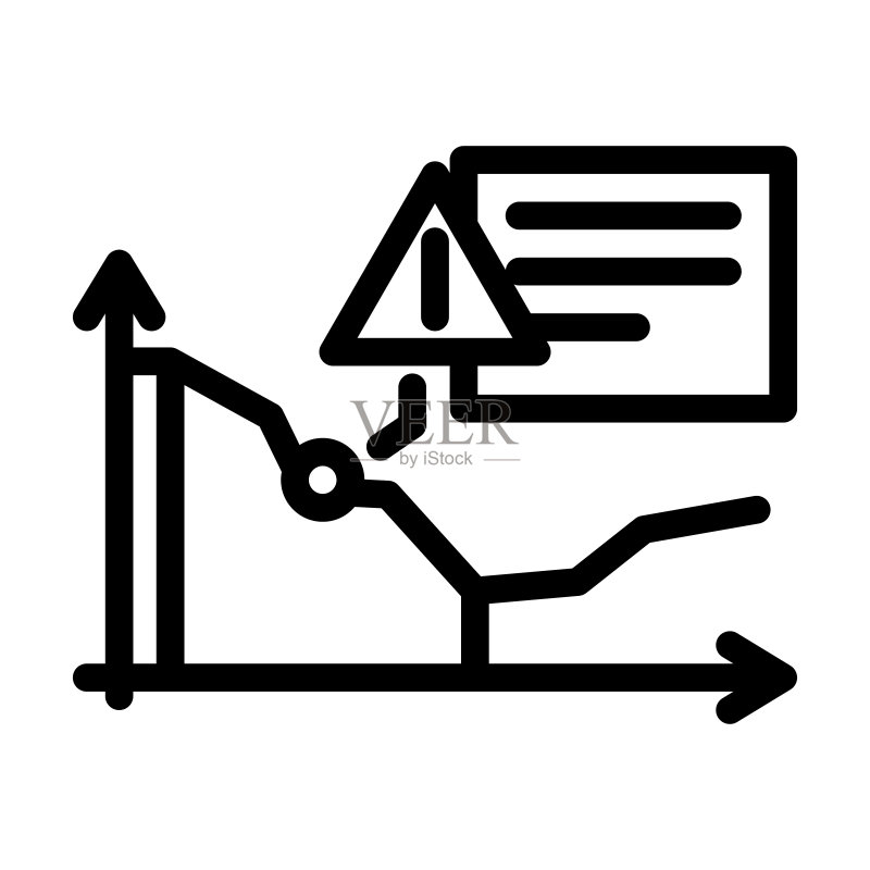 降价图表线条图标矢量插图图标素材