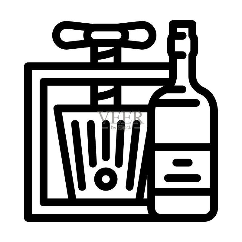 葡萄酒酿造酒精饮料生产线图标矢量图图标素材