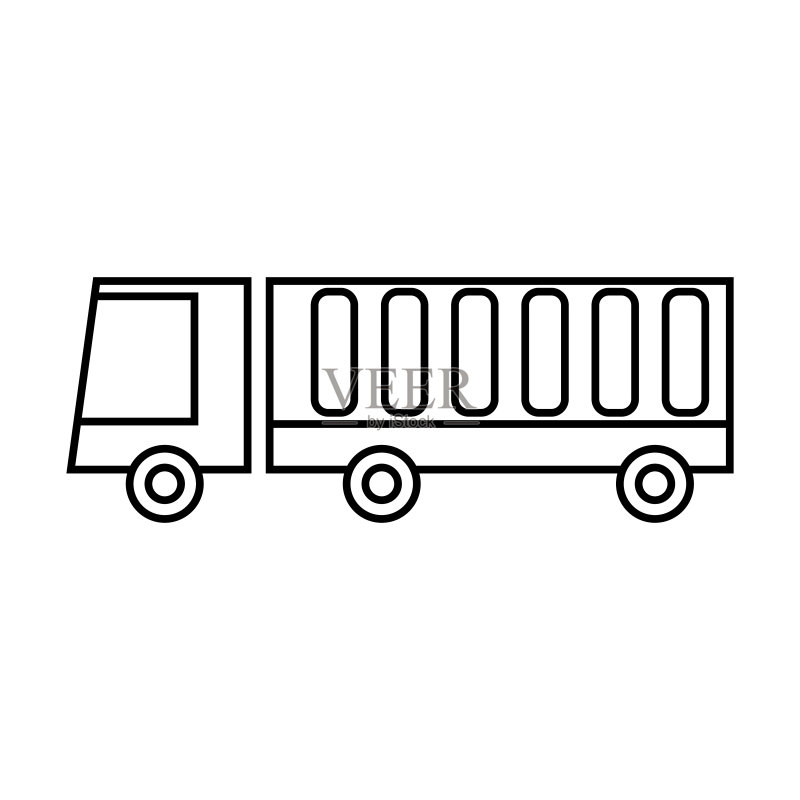 货车轮廓图标,自卸车,集装箱运输,商业概念矢量图图标素材