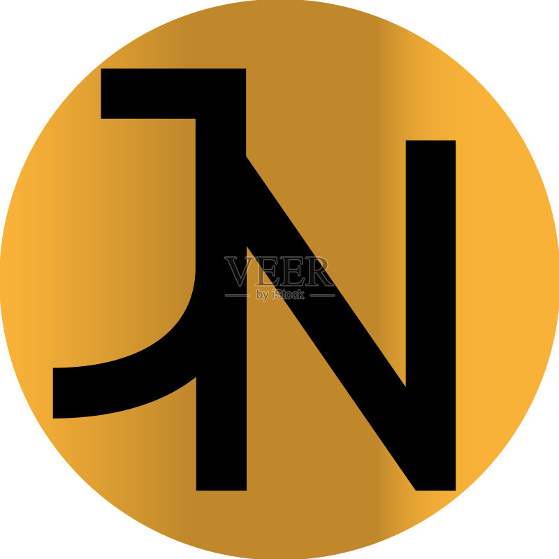 JN字母组合概念logo图标素材