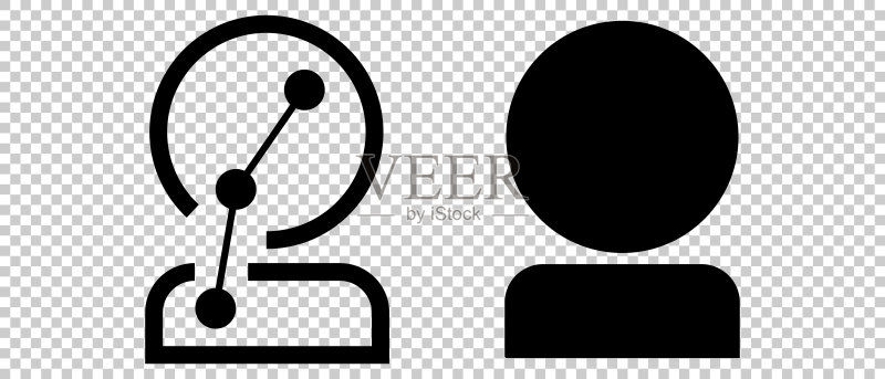 数字用户图标和简约用户图标集(矢量图)图标素材