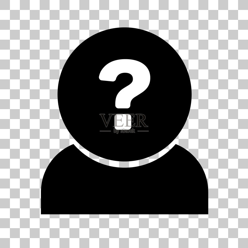 带问号的轮廓图标:可疑人物图标素材