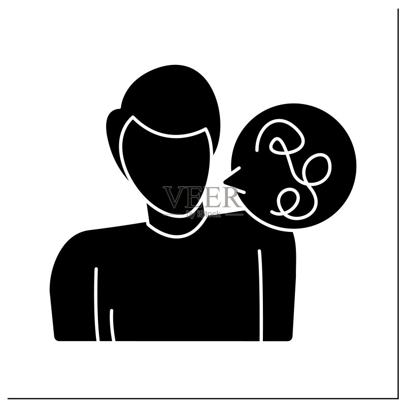 言语障碍glyph图标图标素材