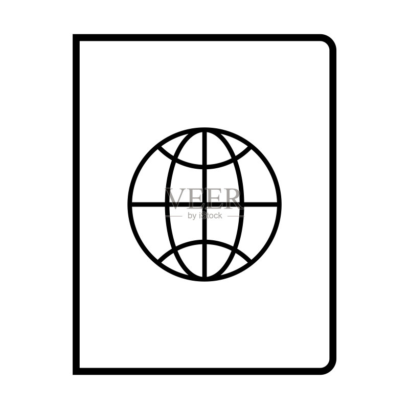 护照图标,旅行矢量,通行证插图图标素材