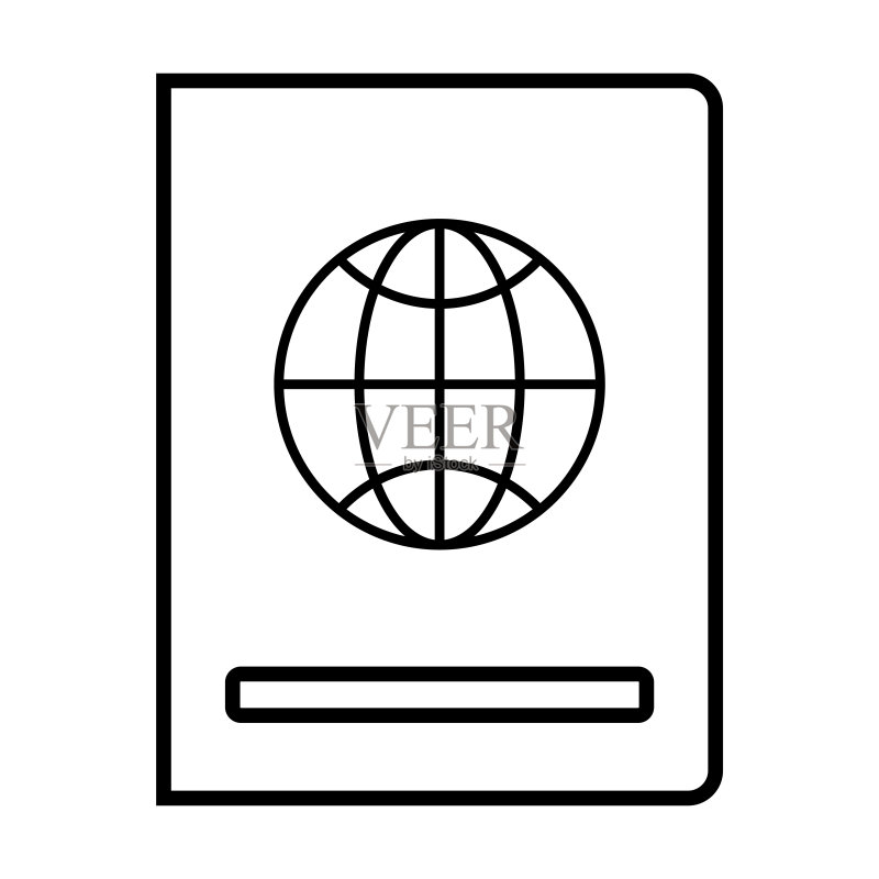 护照图标,旅行矢量,通行证插图图标素材