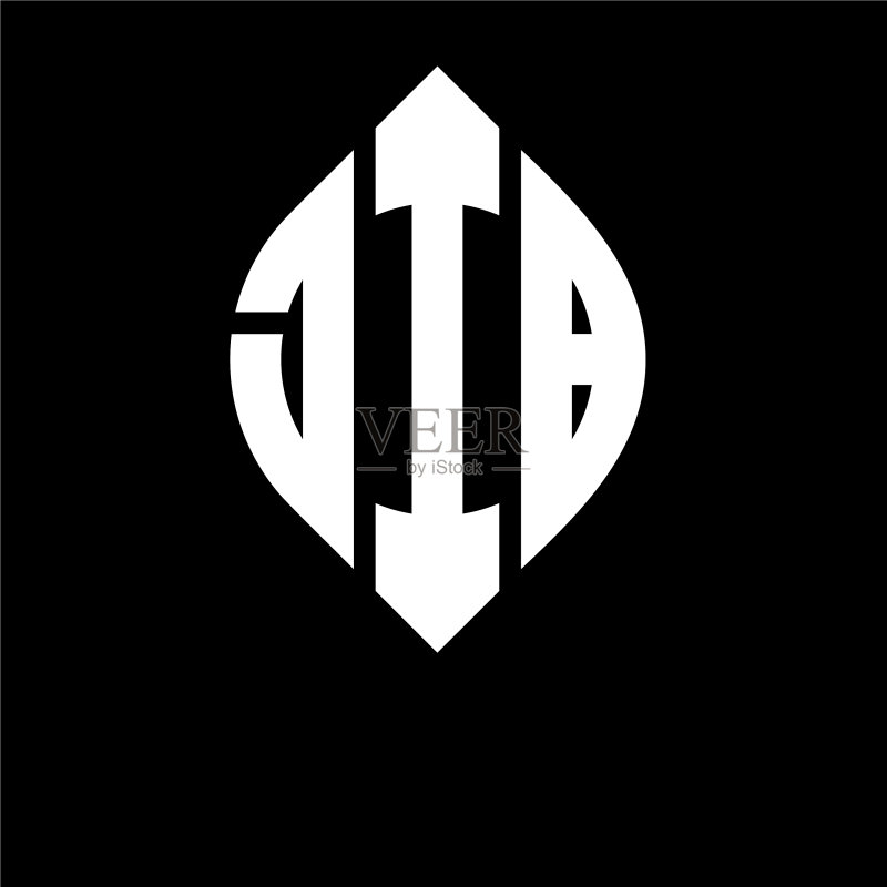 带有圆圈的JIB字母LOGO设计图标素材