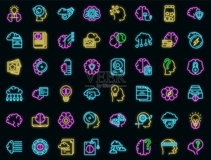 霓虹记忆图标合集矢量图图标素材