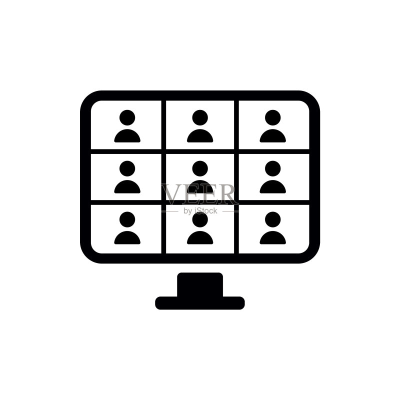 远程办公在线视频课程 Zoom 会议图标图标素材