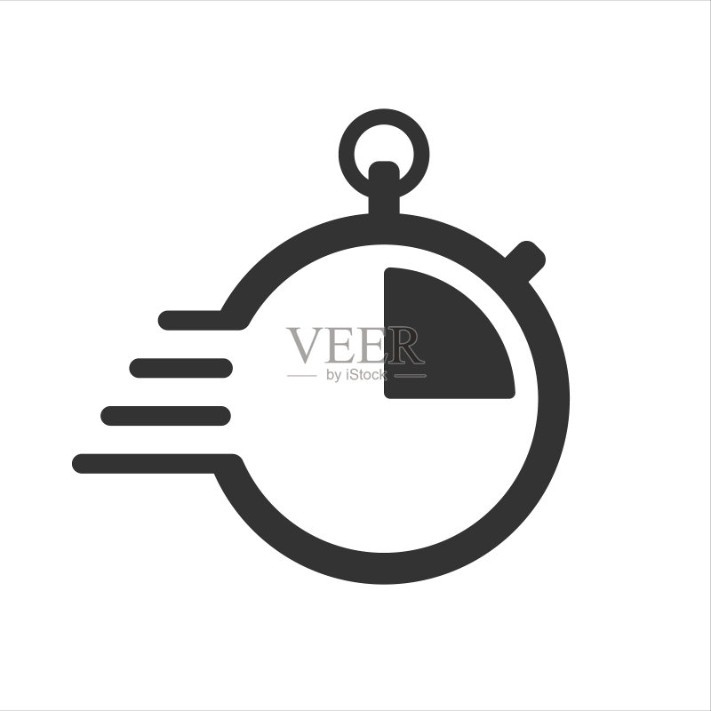 白色背景上的秒表矢量图标:网页、移动应用和UI设计素材图标素材